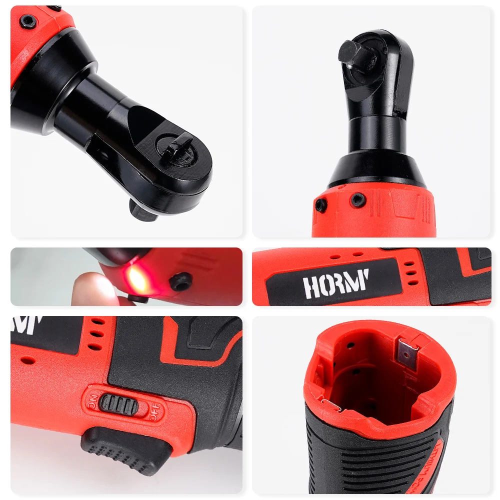 Hormy 3/8\'\' Ratchet Wrench 48N.m Lithium Car Repair Electric Screwdriver Wireless Stage Rack Tool Forward and Reverse Adjustment