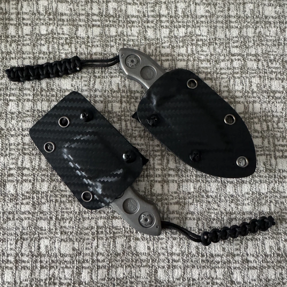 Titanium Alloy DC53 Crowbar with Carbon Fiber Sheath Bottle Opener Outdoor Multifunction EDC Tools