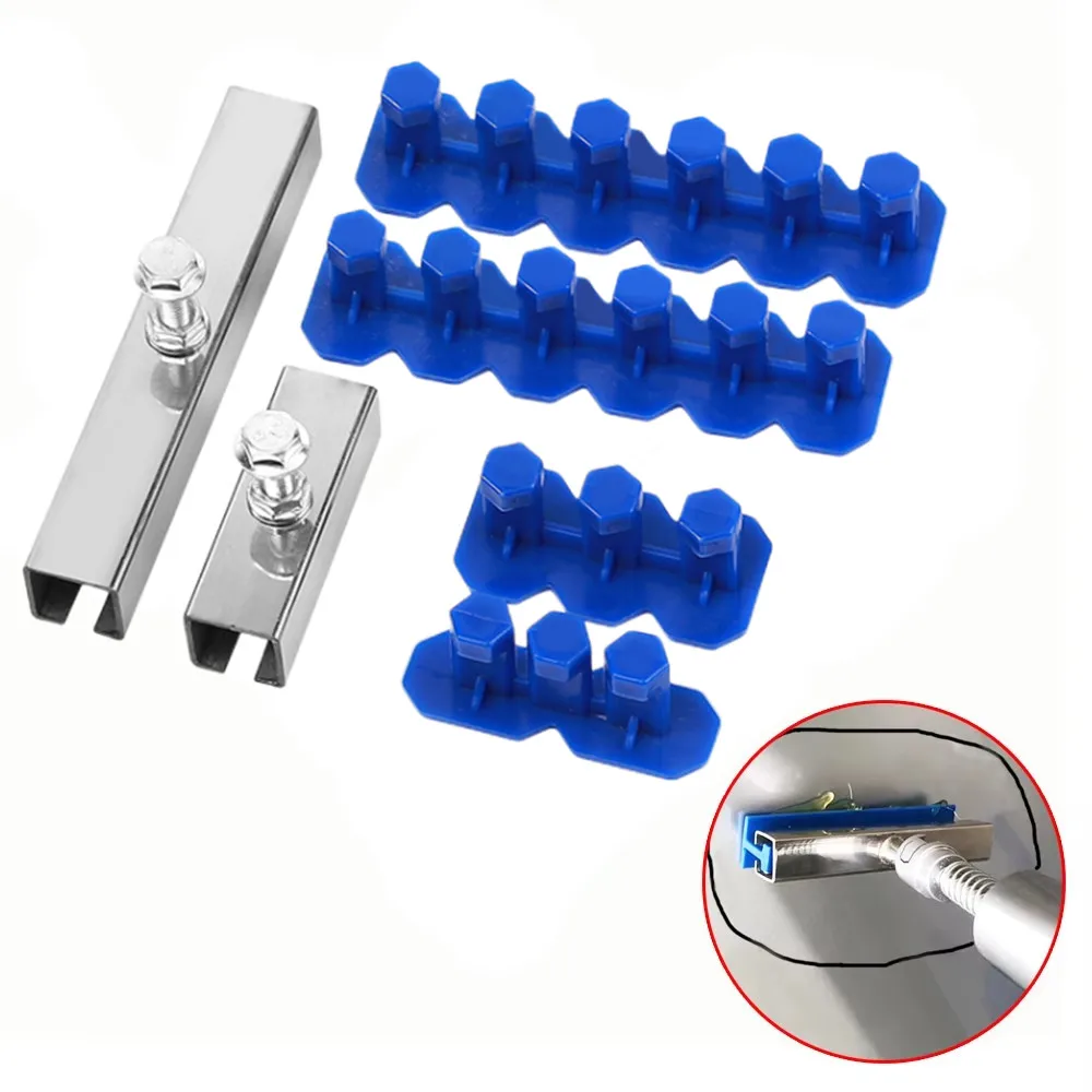 6Pcs Car Dent Repair Replacement Tool Universal Paintless Dent Repair Adhesive Blue Glue Tabs Tools Kit For Remover Hail Pit