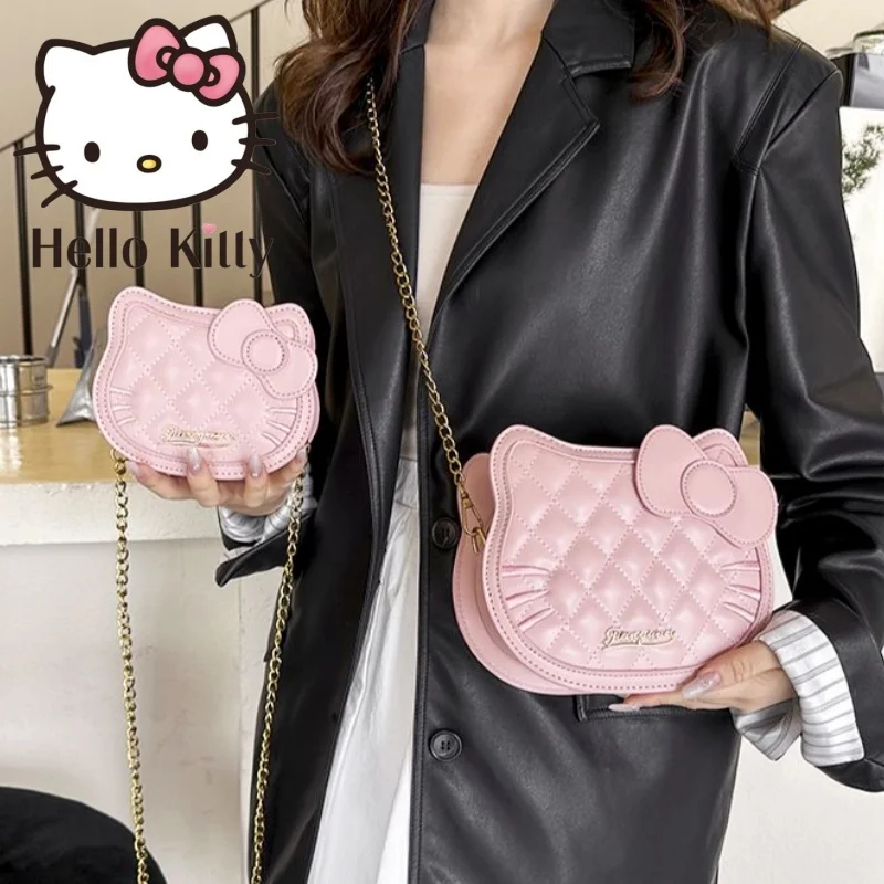 2024 nowa torba na ramię Sanrio Hello Kitty moda portfel Mymelody Cartoon diamentowy łańcuszek torebka Crossbody proste modne prezenty