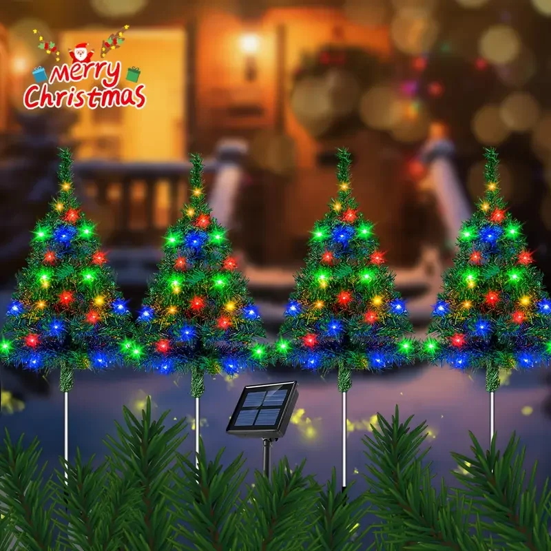 

Colorful Solar Christmas Tree Lights Outdoor Lawn Yard Garden Festive Atmosphere Lamp Holiday String Decor for Patio Home Party