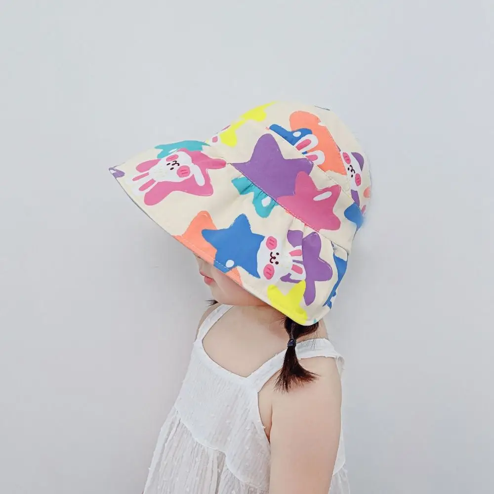 Double-sided Summer Girls Cute Rabbit Sun Cap Sun Shade Hat Sunscreen Hat