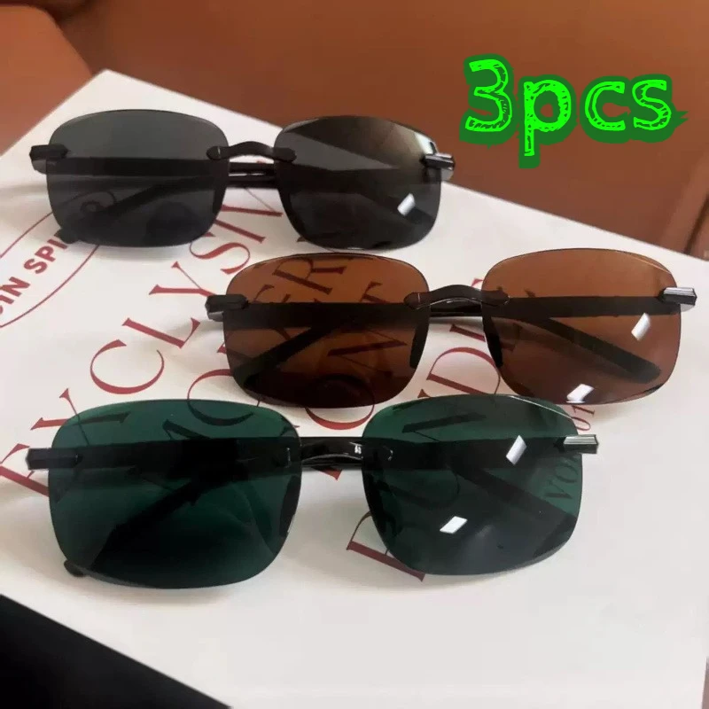 2/3er-Pack Unisex randlose Cut-Edge-Sonnenbrillen, polarisiert, UV-Schutz für Autofahren & Angeln