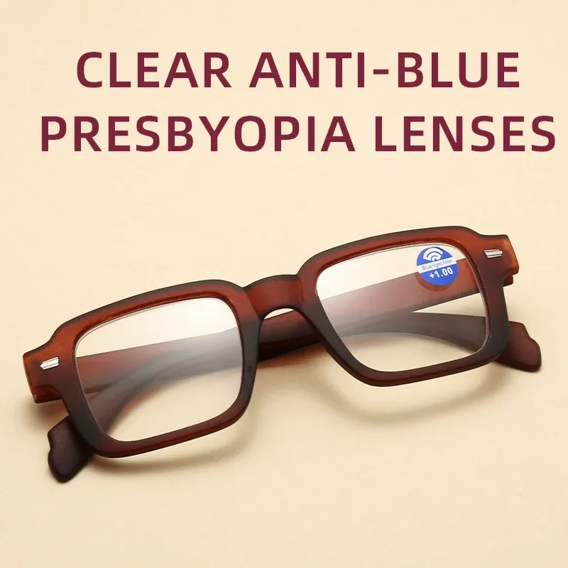 Óculos retrô para presbiopia, espelho de leitura para homens, armação fosca, rebite, óculos de leitura vintage + 1.0 + 1.5 + 2.0 + 2.5 + 3.0 + 3.5 + 4.0