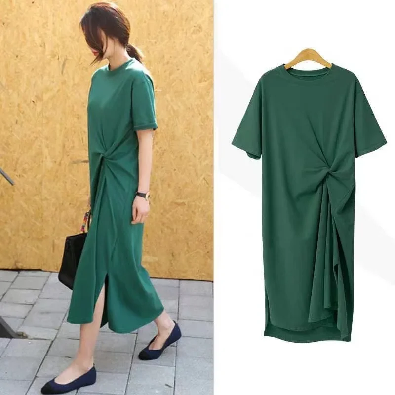 

Irregular Summer Loose Slimming Dress Casual Fashion Large Size Long Dress