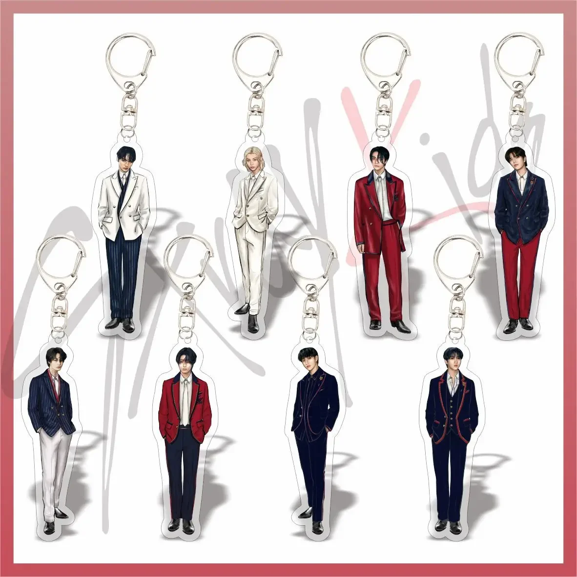 New Korean Men's Team Bang Chan Lee Min-Ho Seo Chang-Bin Acrylic Keychain Pendant Jewelry Star Surrounding Same Style Toy Gift