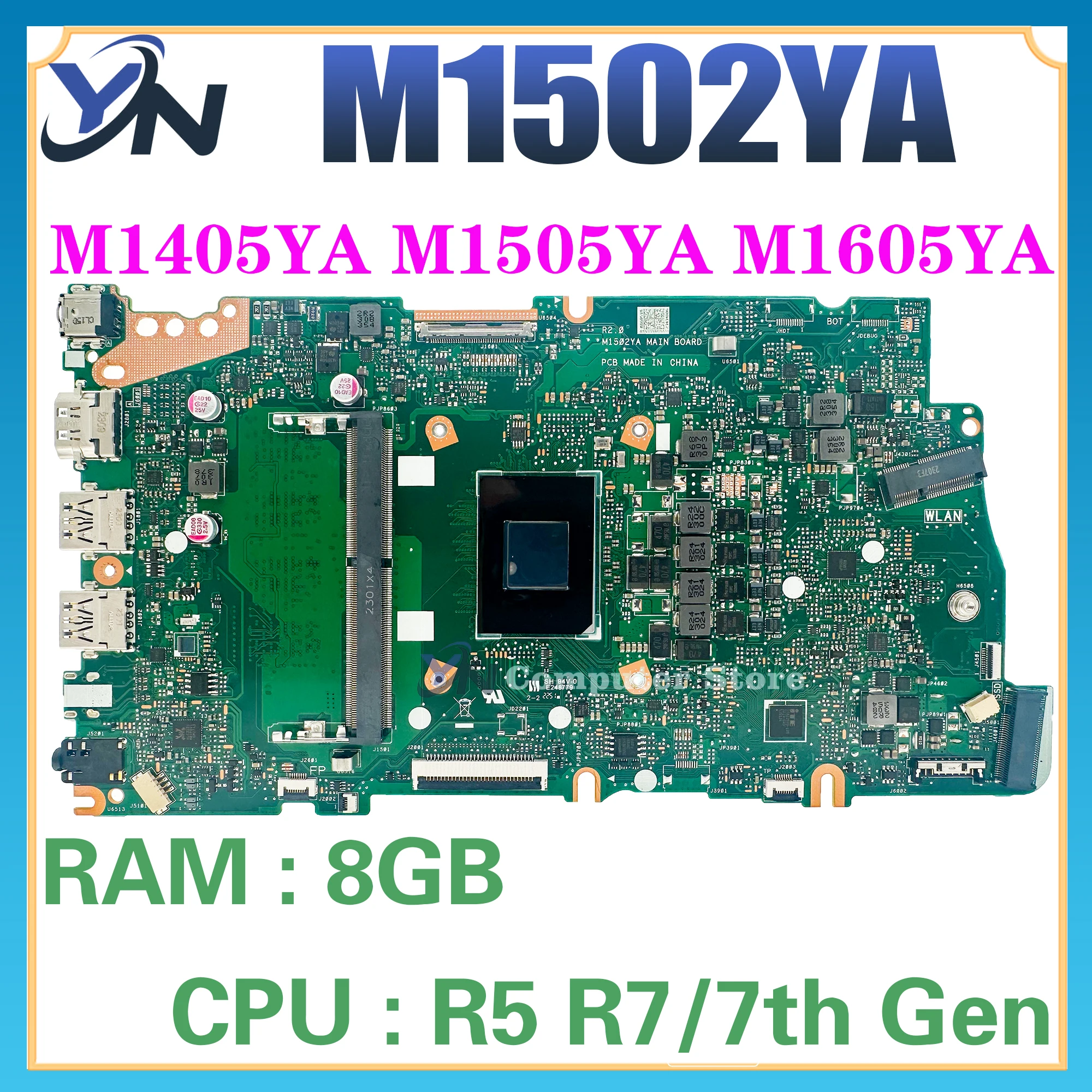 M1502YA Mainboard For ASUS M1405YA M1505YA M1605YA D1502YA D1405YA D1505YA D1605YA M3504YA M3604YA M3704YA Laptop Motherboard