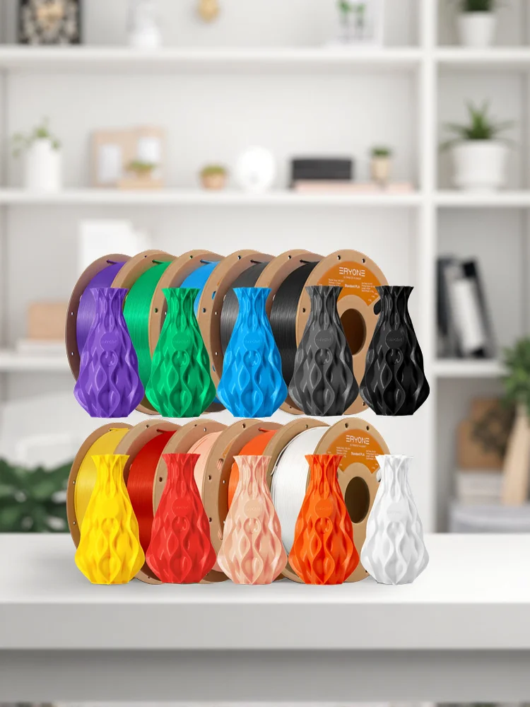 ERYONE 10KG Standard PLA Filament 1,75mm, Hochwertiges 3D-Drucker-Filament, Einfaches Drucken, Weniger Verstopfungen, Biologisch Abbaubar, Ungiftig, 10kg Großpackung mit 10 Spulen, 1kg pro Spule,