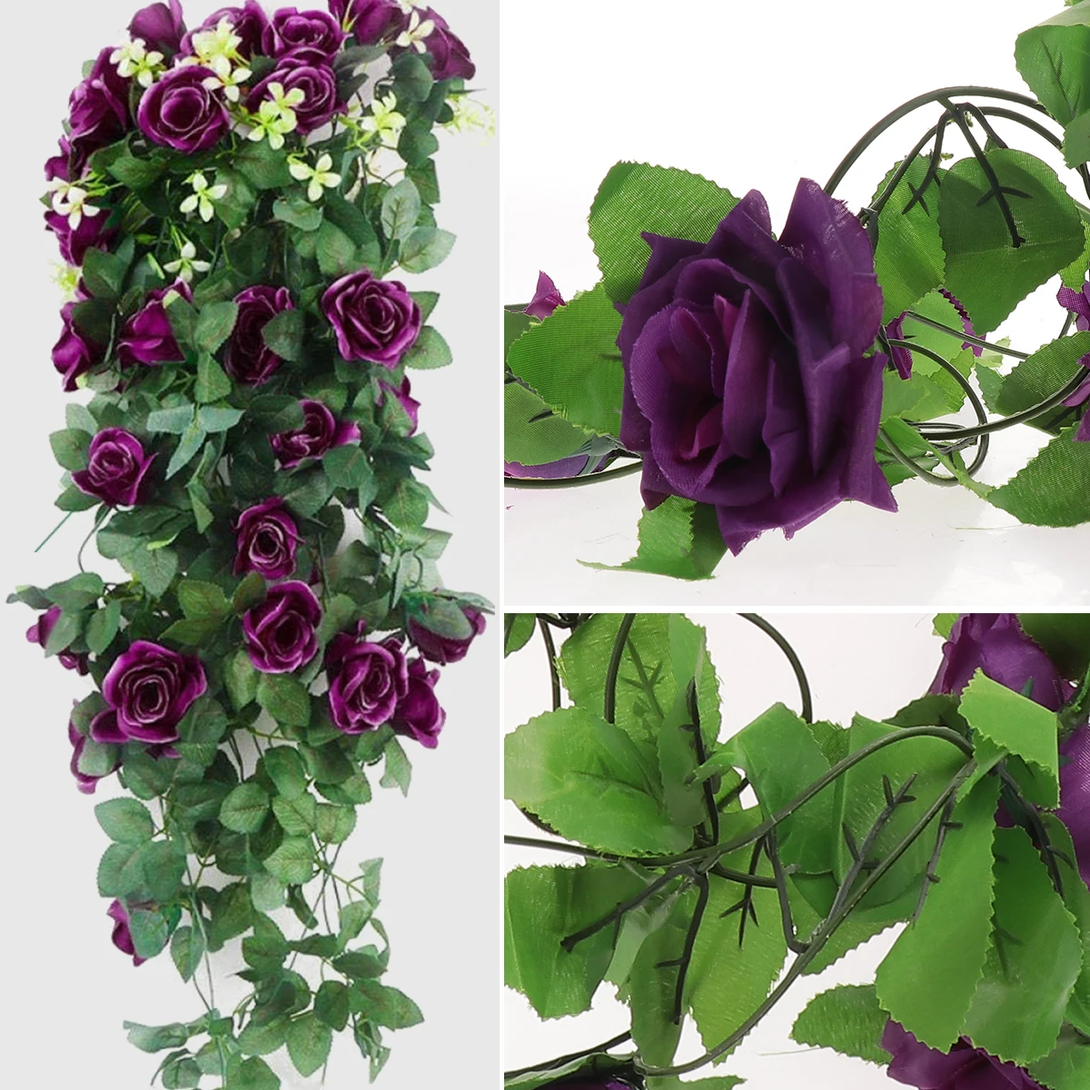 

Artificial Rose Leaf Vine 2 4M Faux Plant Decor Plants Lifelike Easy Clean Home Wedding Leaf Rattan Wall Door Fence