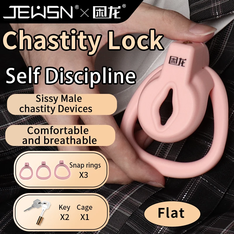 JEUSN Male Chastity Device Flat Chastity Lock,Cock Cage,Urethra Catheter,Penis Ring,Bondage Belt Sex Toys For Men Gay Urethral