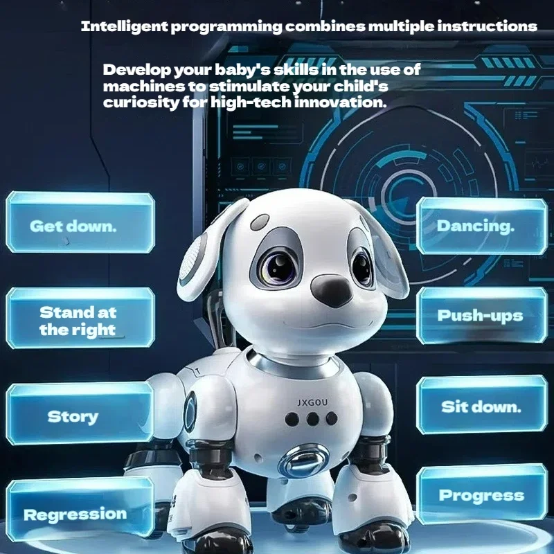 Latest Electric Intelligent Robot Dog Toy Remote Control Car For Children Gesture Dual Sensation Racing BoyGift robot dog robots