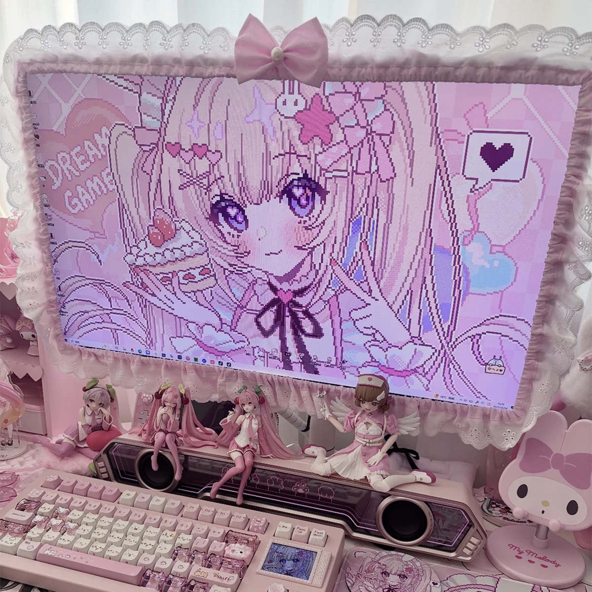 Cute Lace Dust-proof Computer Notebook Monitor Decorative Cover Protective Cover