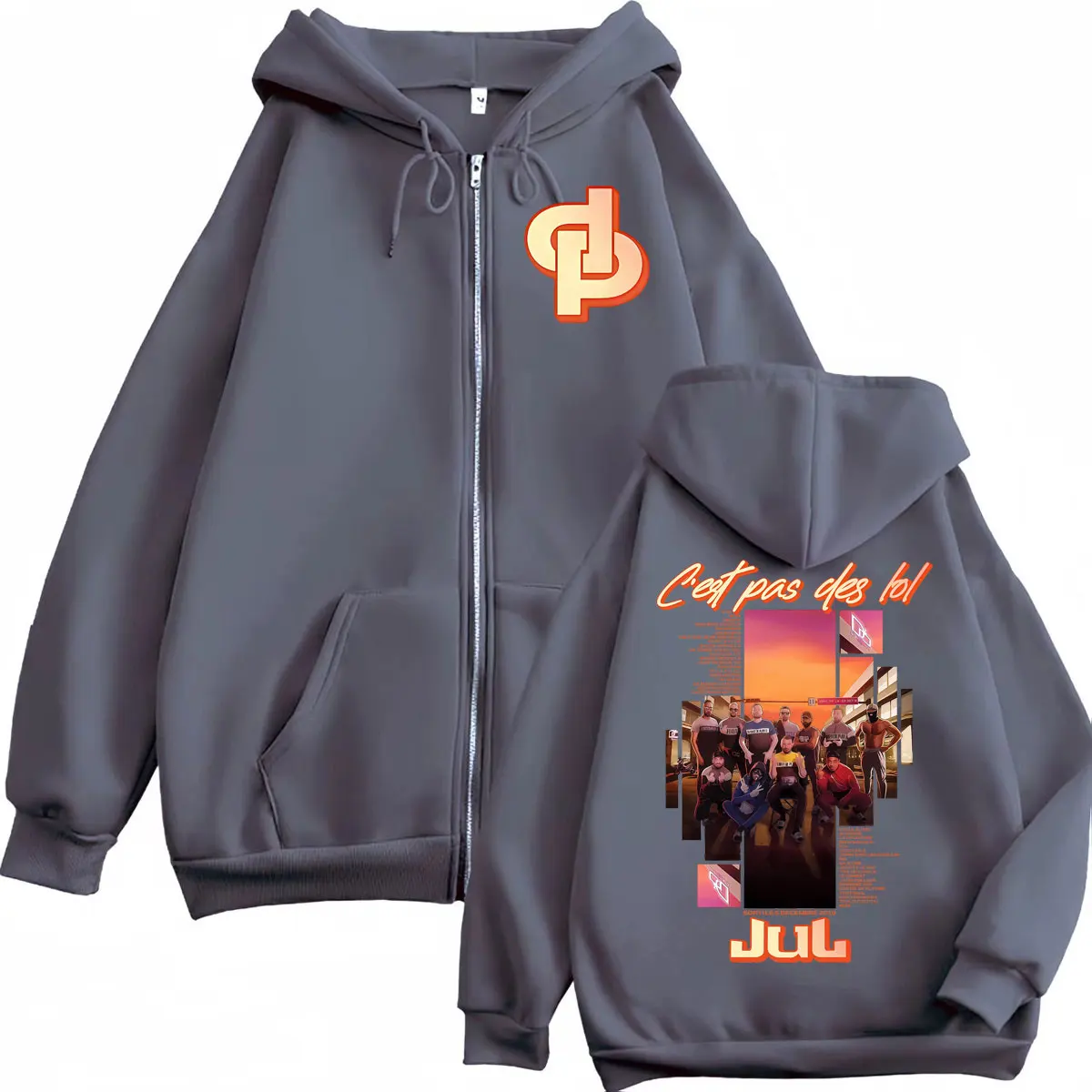 Rapper Jul Album World Tour 2025 Zipper Hoodies Fashion Hip Hop Zip Up Hooded Sweatshirts Men Women Casual Oversized Pullovers