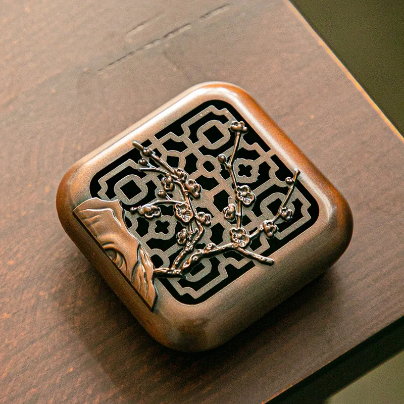 Copper Alloy Incense Burner, Sandalwood and Agarwood Aroma Diffuser, Household Indoor Incense Box, Tea Ceremony Aroma Diffuser