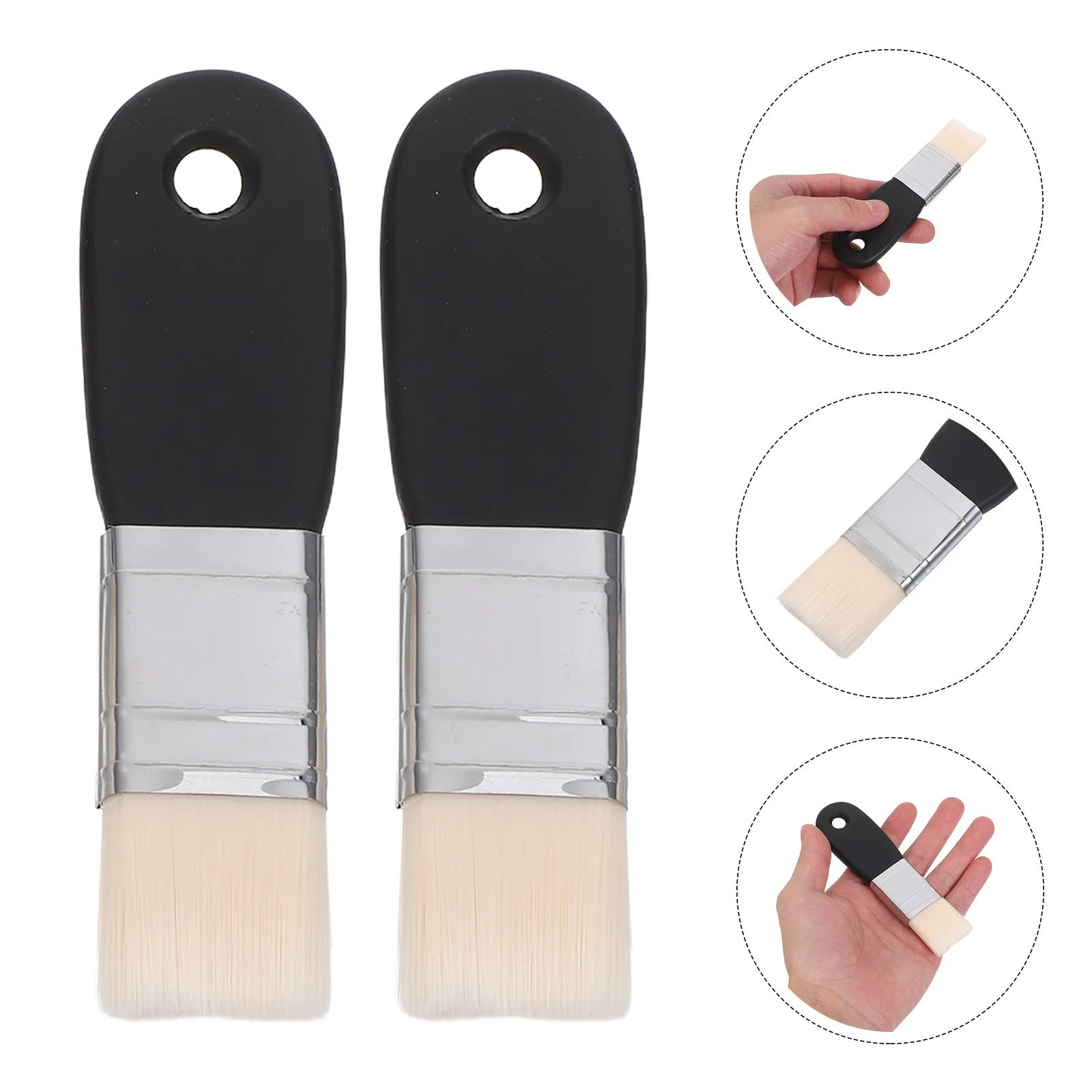 

4Pcs Comfort Grip Watercolor Brushes Professional Flat Paint Brush Set for Oil Painting Detail Work Travel Art Supplies