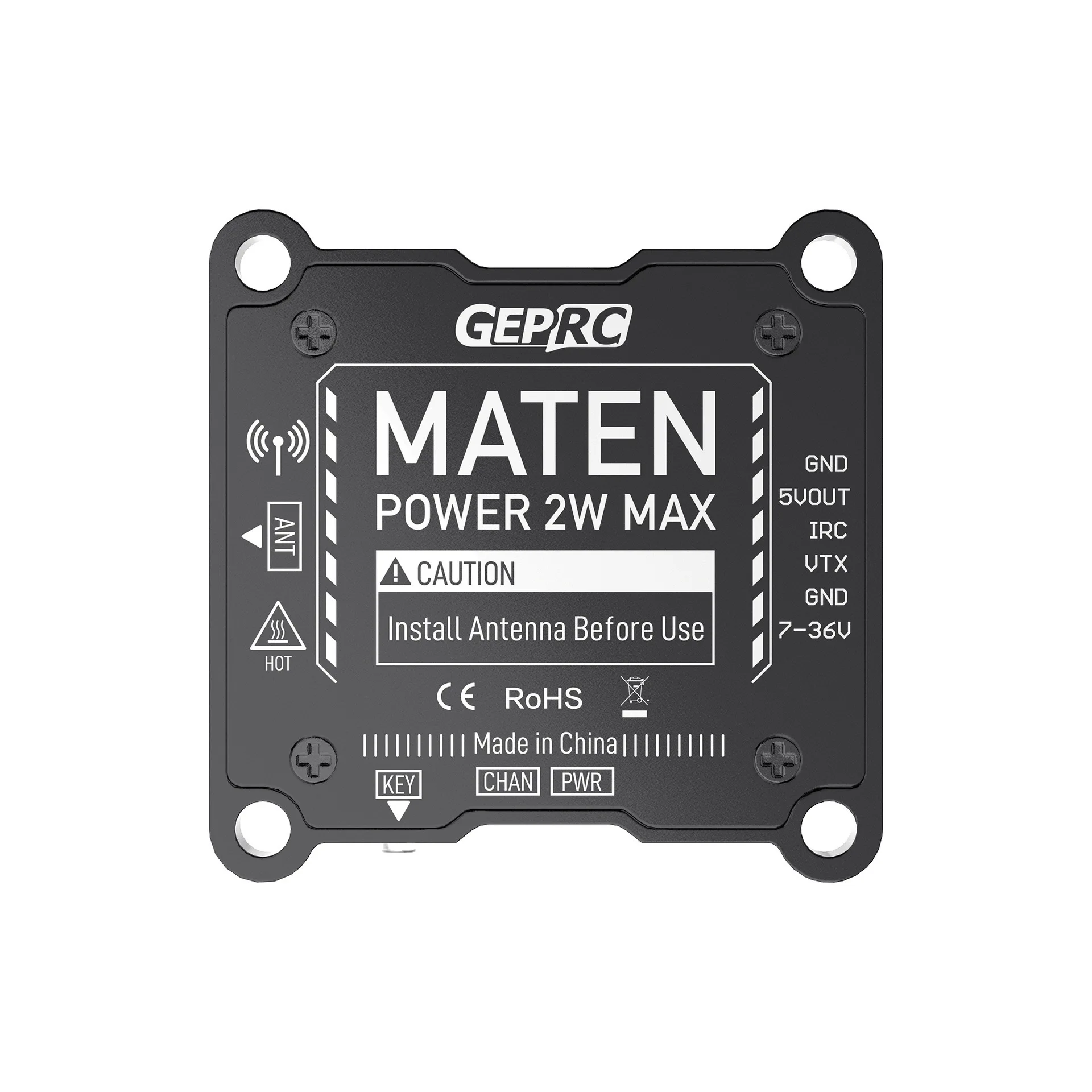 GEPRC MATEN 1.2G 2W VTX Crossover Machine Image Transmission Heat Dissipation Signal Stable OSD