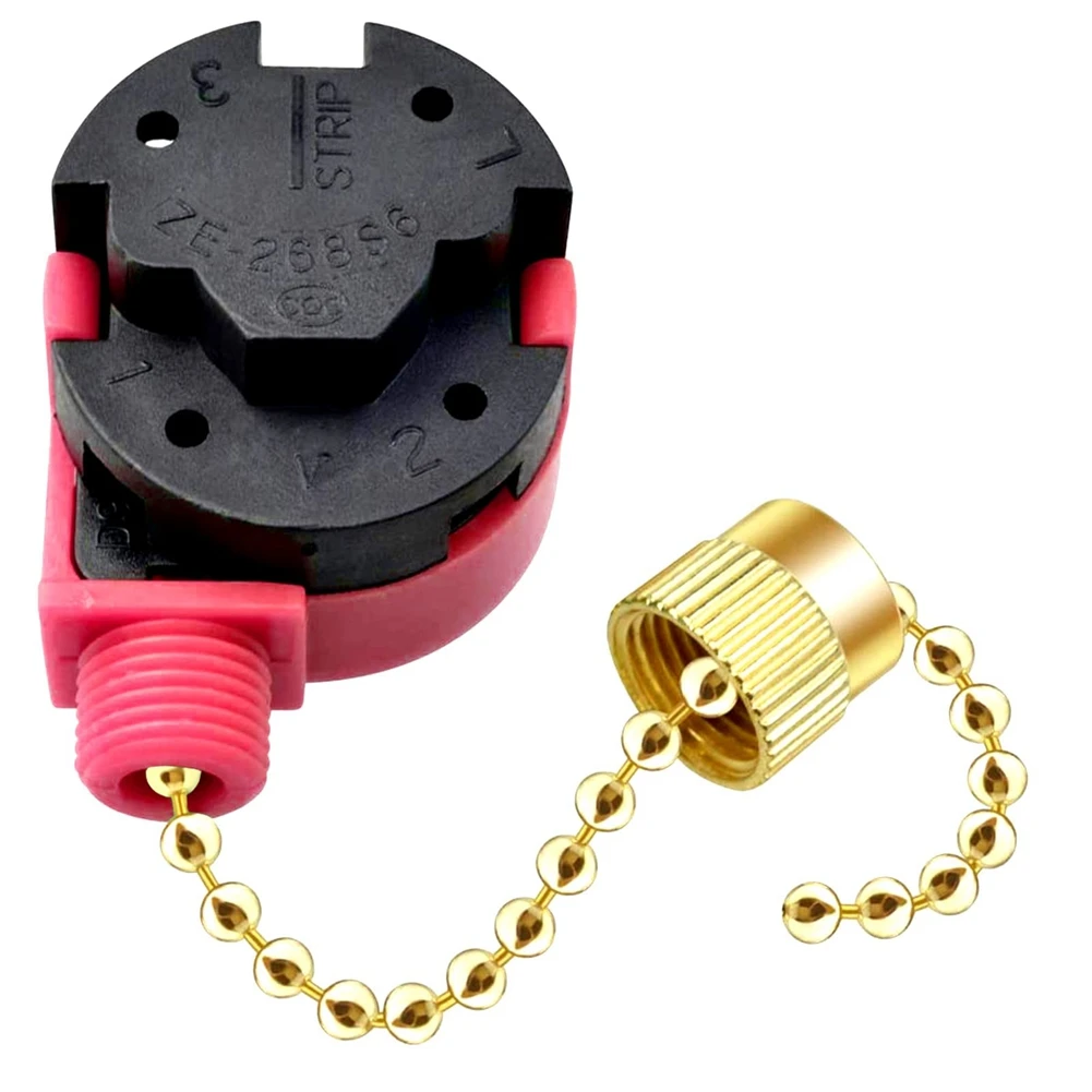 A95G 3PC Ceiling Fan Switch 3 Speed 4 Wire ZE-268S6 Fan Pull Chain Switch Replacement Speed Control Switch As Shown