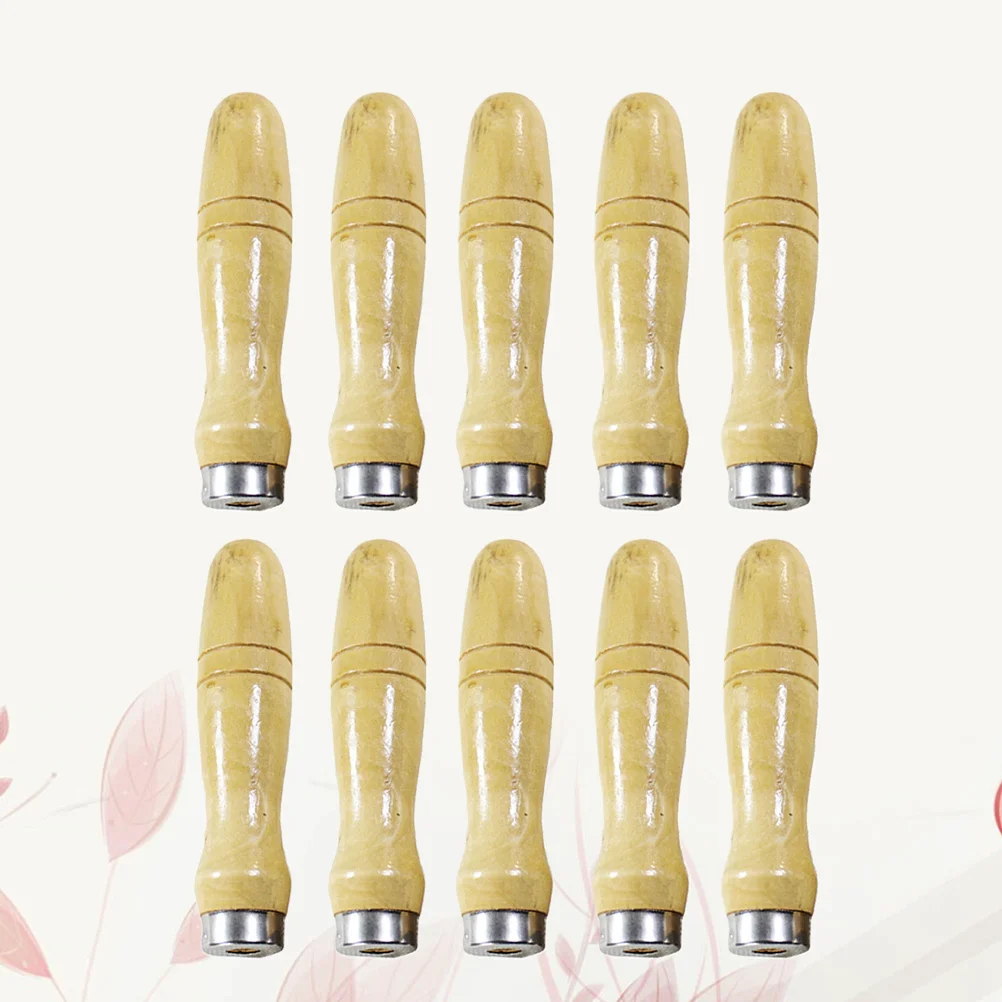 

10pcs Wooden File 6.8Mm Inner Hole Ergonomic Durable Grip Lightweight Diy Metal Wood Rasp Hand Drill Craft Artwork Handle For