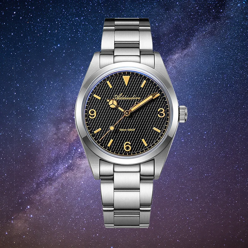 

ADDIESDIVE 36mm Luxury Quartz Watch K1 Bubble Glass Stainless Steel 100m Waterproof Watches Super Luminous Elegant Men's Watch