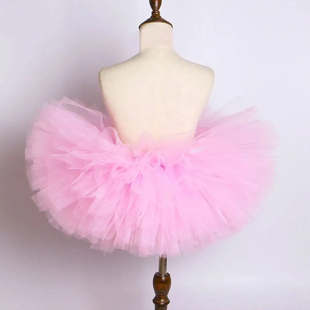 Pink Polka Dot Bow Mouse Tutu Skirt for Baby Girls Fluffy Ballet Tutus Set for Birthday Party Outfit Kids Cartoon Mouse Costume