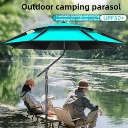 2.0-2.6M Parasol Fishing Umbrella Dual 360 ° Adjustable Fishing Umbrella Double Layer Waterproof Anti UV Quality Large Parasol