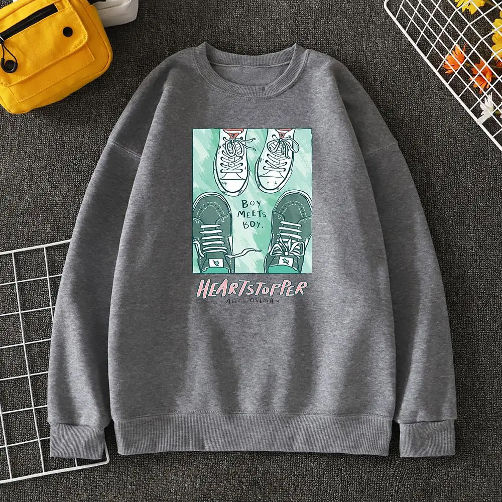 Heartstopper cartaz a3 sapatos manga masculina com capuz casual solto roupas moda crewneck pulôver coreano manga cheia mans spotswear