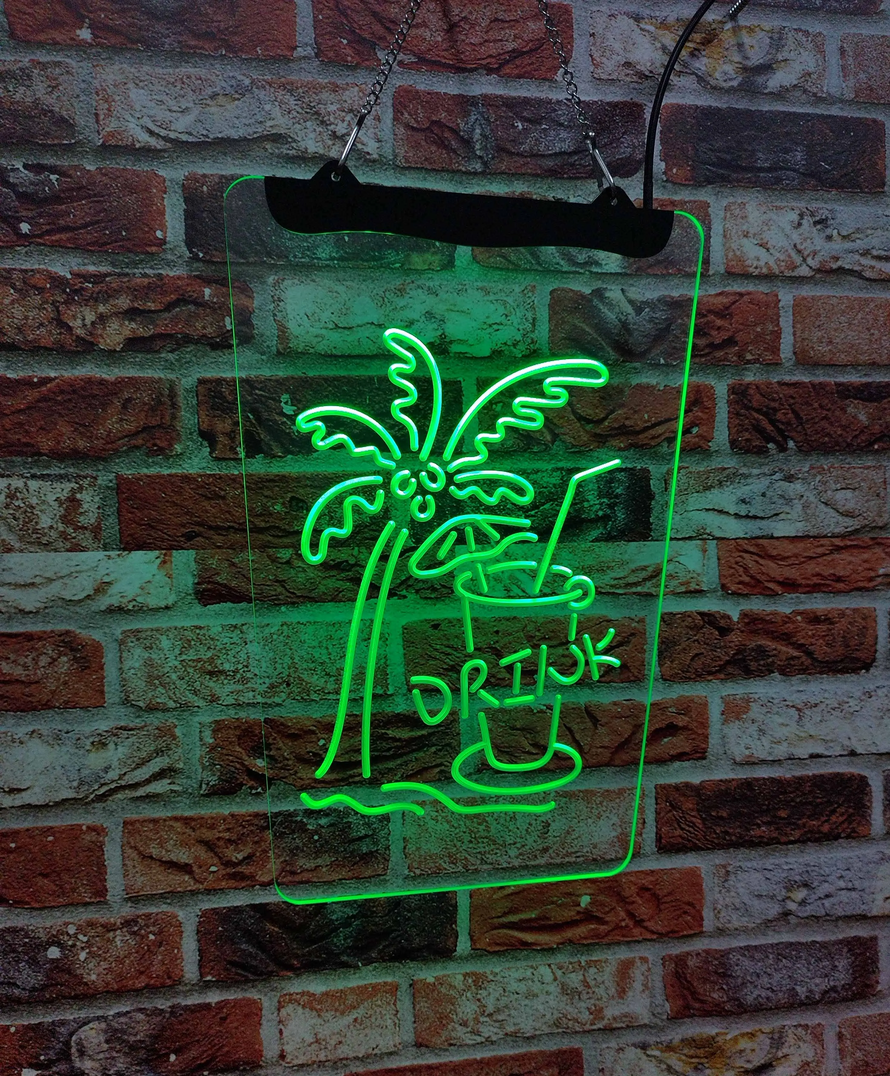 

Coconut Tree Bar Milk Tea Shop Neon sign Acrylic board home decoration Interior wall art Blue 30*40 for room store party gifts