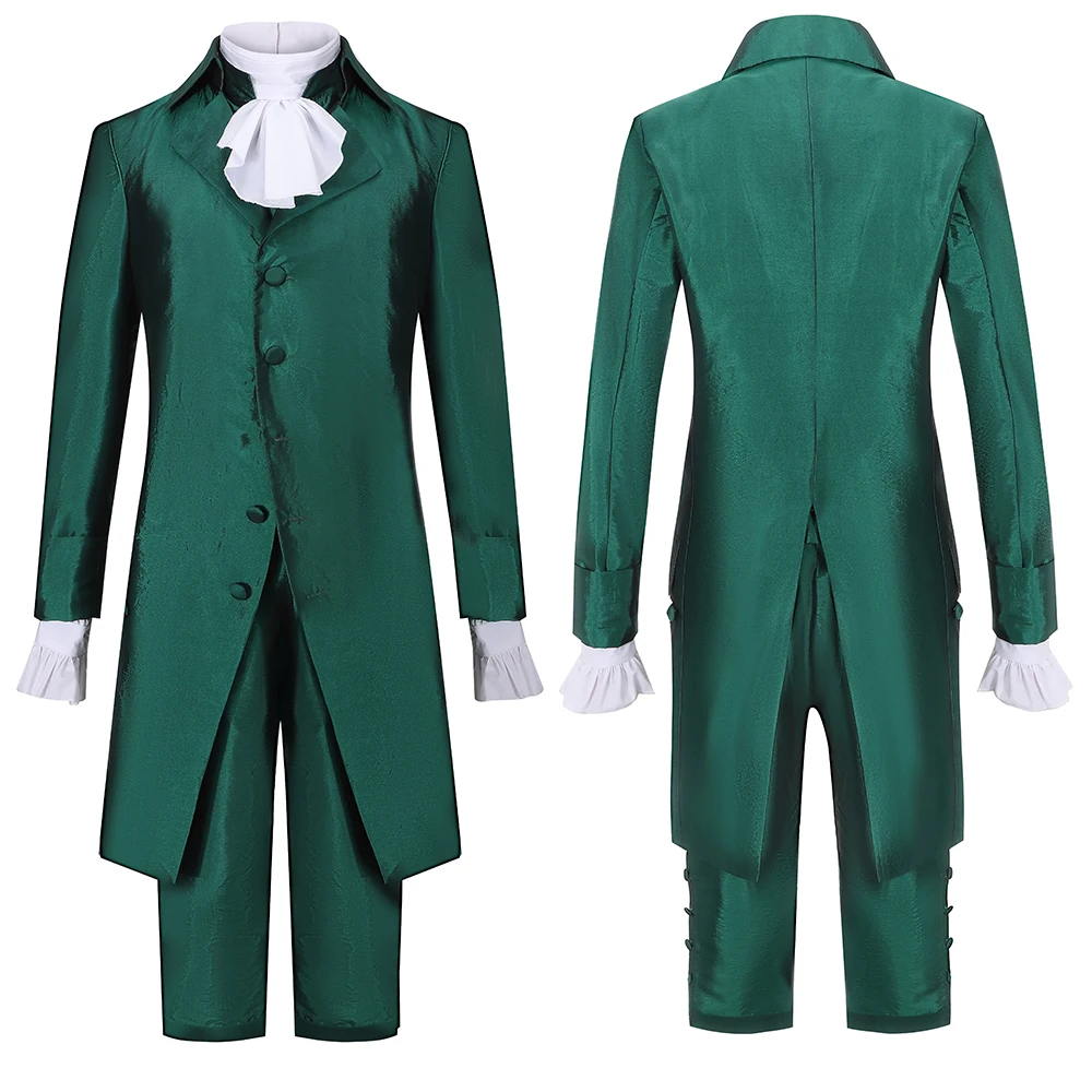 Musical Rock Opera Hamilton Victorian Alexander Cosplay Costume Adult Men Green Outfits Medieval Halloween Parent-Child Clothing