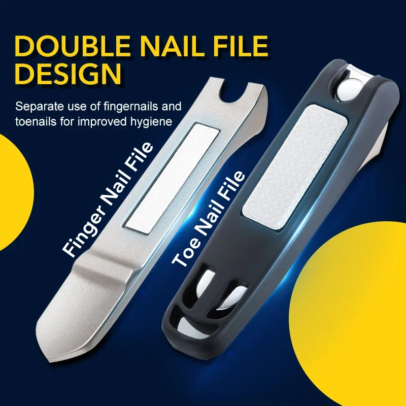 ที่ตัดเล็บสแตนเลสคุณภาพสูง 1 ชิ้น ป้องกันการกระเด็น สีดำ สำหรับตัดเล็บมือ ขนาดใหญ่ สำหรับมืออาชีพ