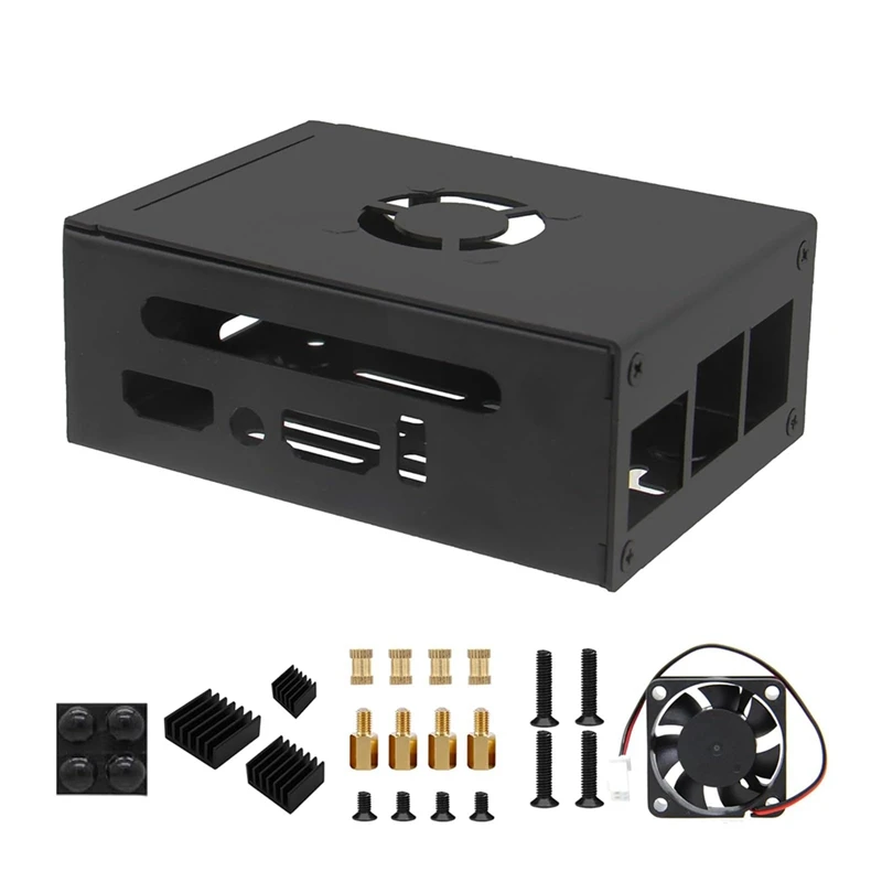 

For 5 Pro / 5 Max Metal Protective Case with Cooling Fan Aluminum Heatsinks-BCBW