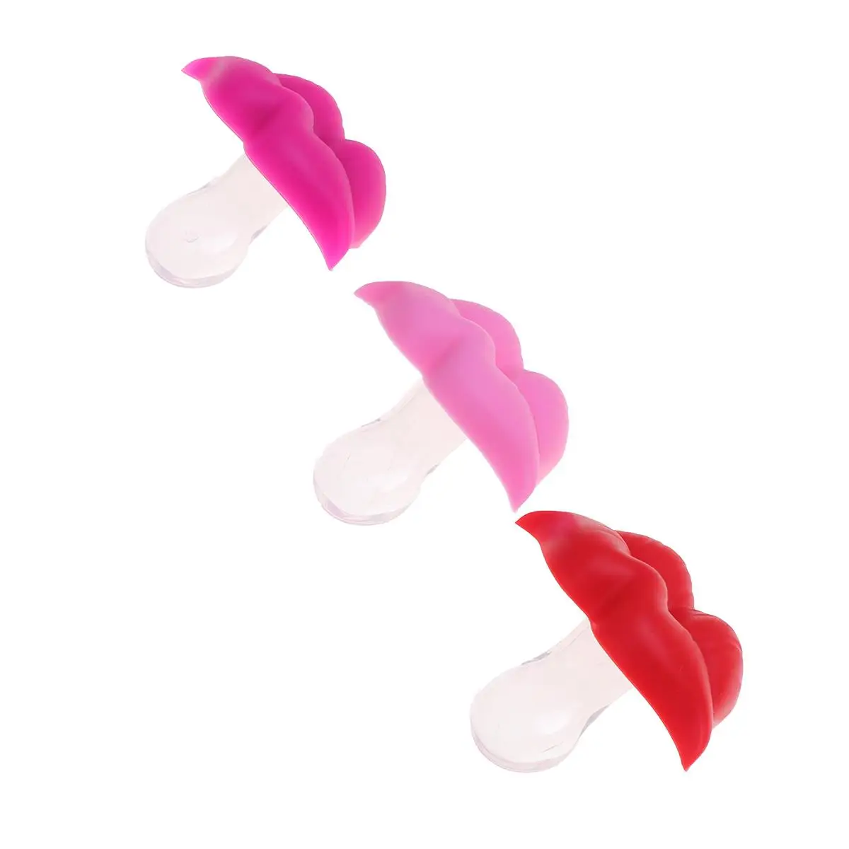 3pcs Silica Gel Silicone Baby Pacifier Clips Holders Baby Rings for Infant (1pc Lip + 1pc Lip + 1pc Rose Lip)