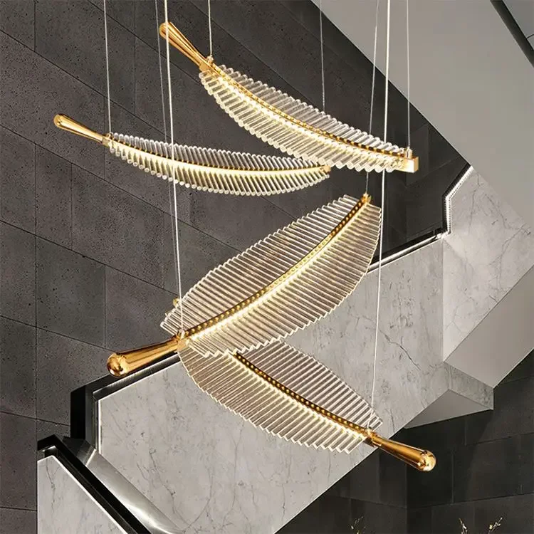 Creative Led Feather  Art Glass  Modern Hotel  Modern