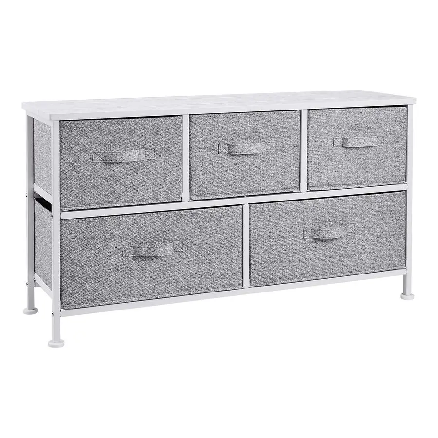 

Extra Wide Fabric 5Drawer Storage Organizer Unit for Closet, White