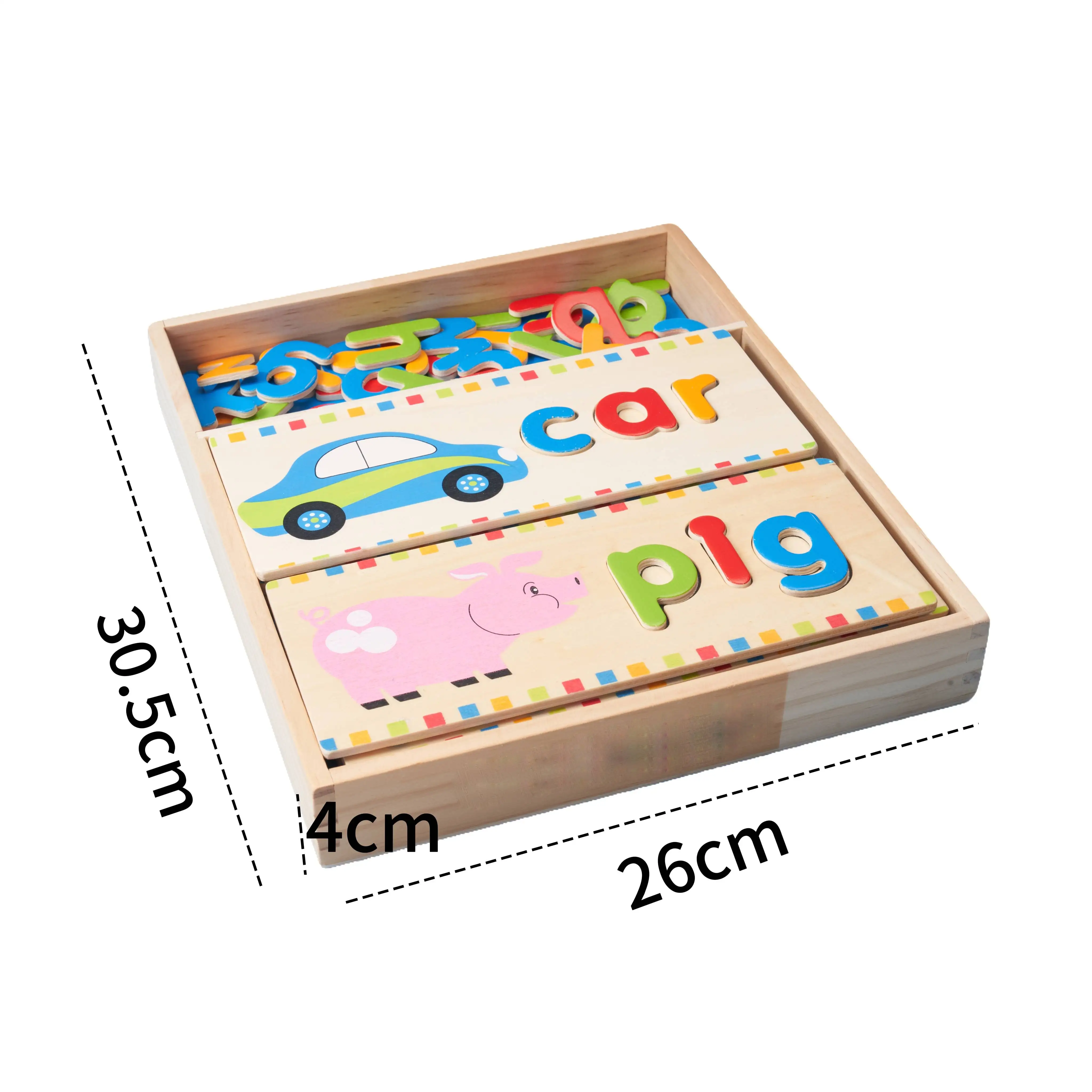 

Wooden Building Blocks Toys for Early Education Pegged Puzzles for Babies and Children's English Learning