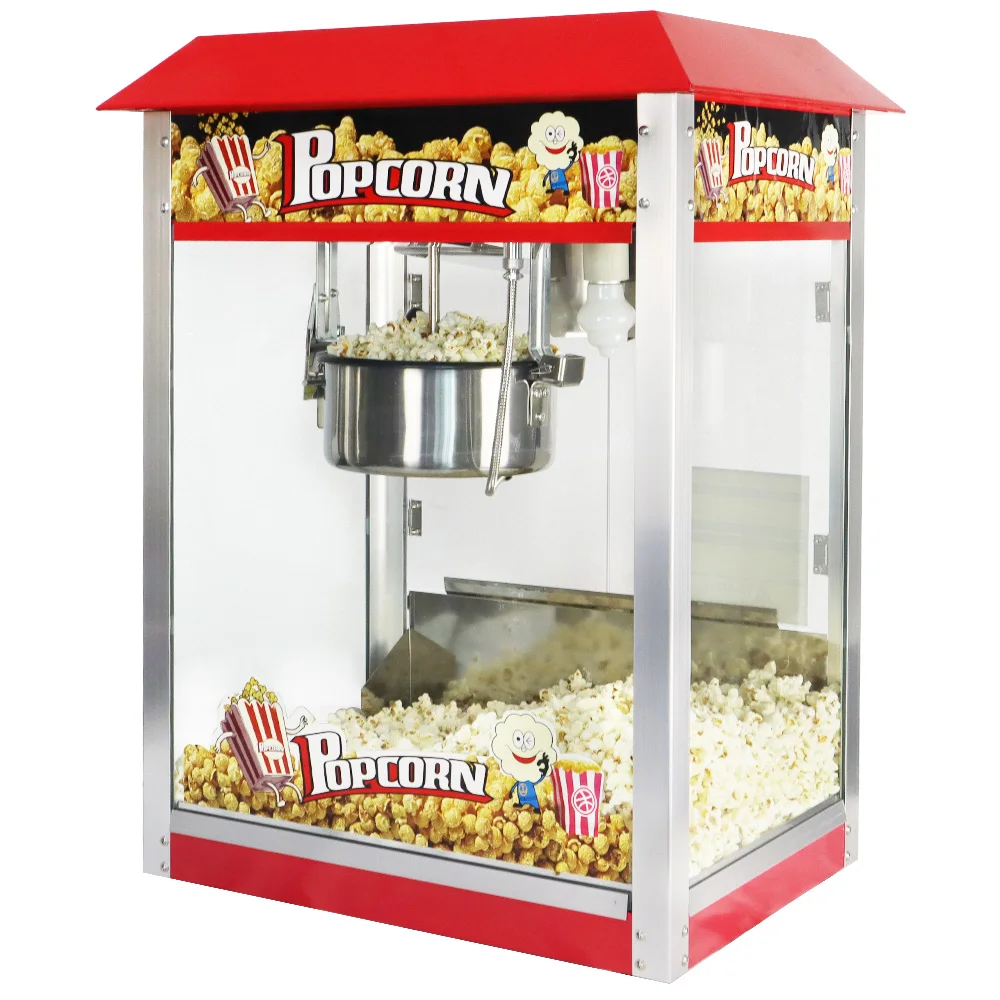 Factory Wholesale Price Popcorn Maker CE Certificate Commercial Electric 8oz Max Glass Stainless Steel Making 