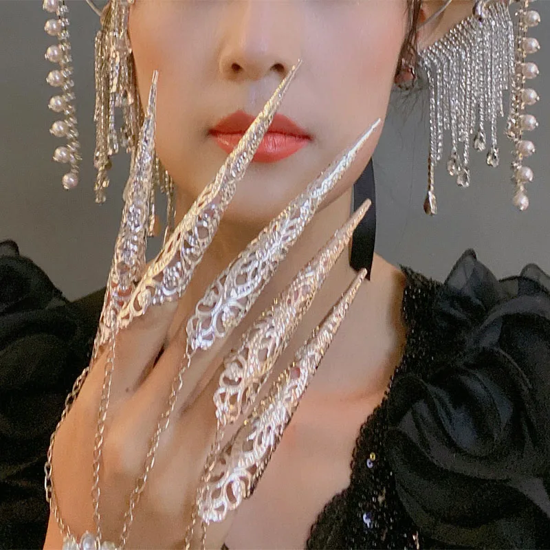 ゴシック西部地域女王長い爪インドスタイルベリーダンスブレスレットパフォーマンスショット装飾千手