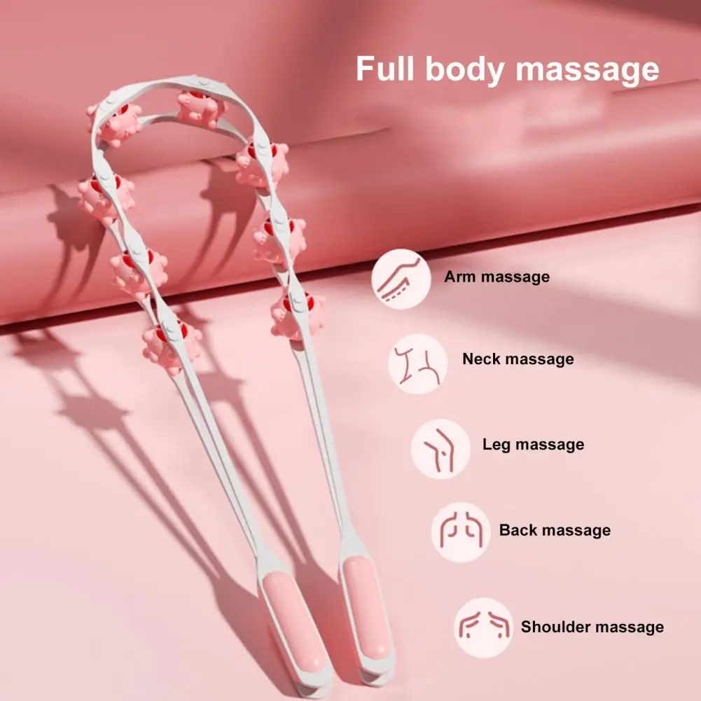 Body Back Massage Roller Wheel Wooden Massager 8 Balls Pulling Relax Muscle Stimulator Relase Back Pain Health Care Tools