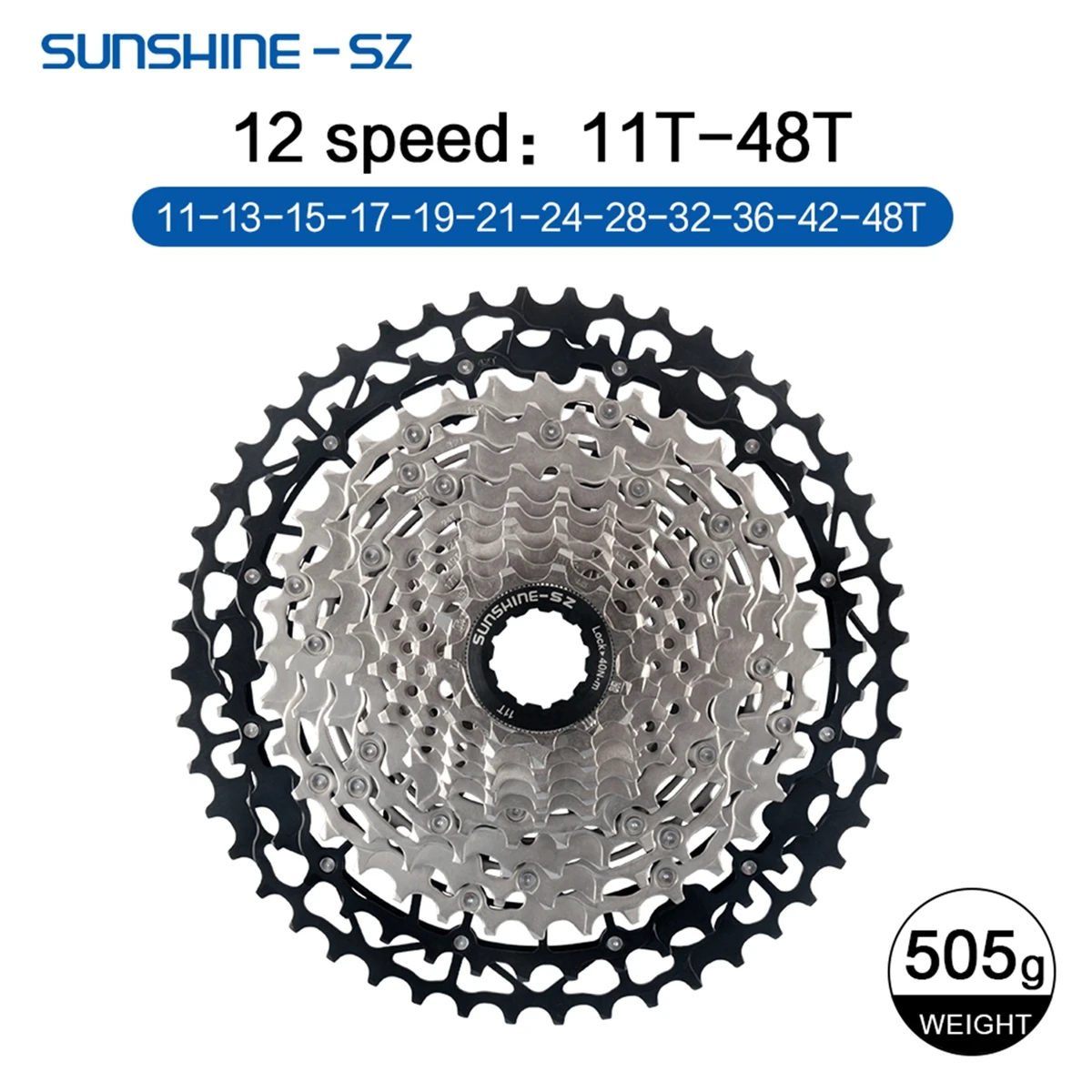 Sunshine Mountainbike 12S Kassette MTB 40T 42T 45T 46T 48T 50T 52T 12V K7 Off Road Fahrrad Kettenrad 12 Geschwindigkeit für Shimano M6100 – Detail 22