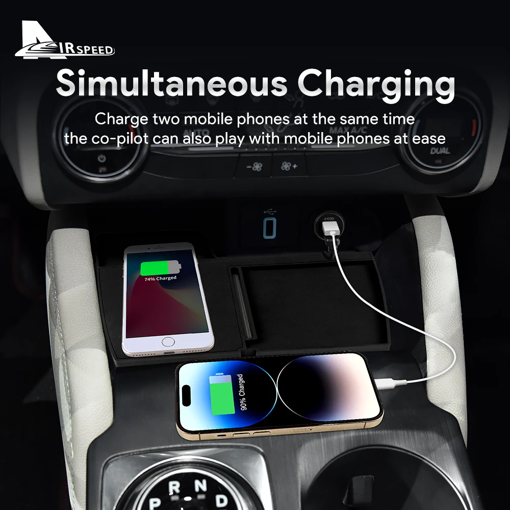 15W Car Wireless Fast Charging Holder For Ford Focus 2019 2020 2021 2022 2023 Mobile Phone Charger Board Trim Accessories