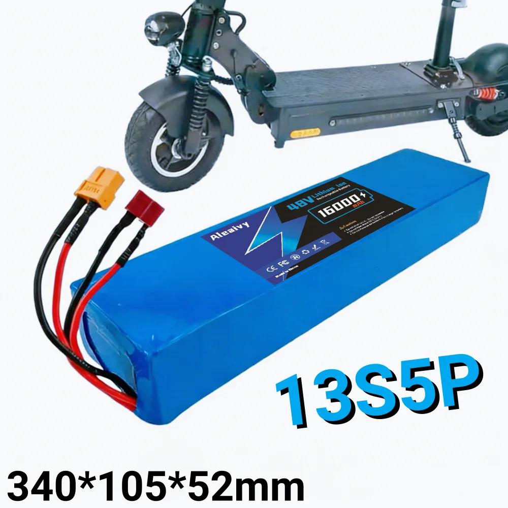 

48V 13S5P 16Ah 18650 Rechargeable Li-ion Battery Pack 700W high-power with BMS for Motorcycle, Scooter, Bicycle.