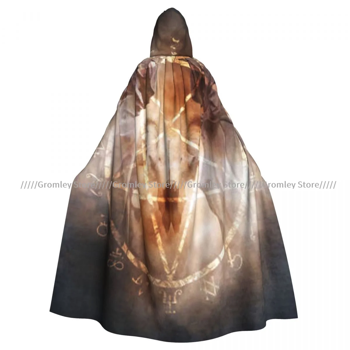 Pentagram Magic Ritual Witch Cloak Halloween Cosplay Costume Adult Unisex Cloak Retro Ages Cape