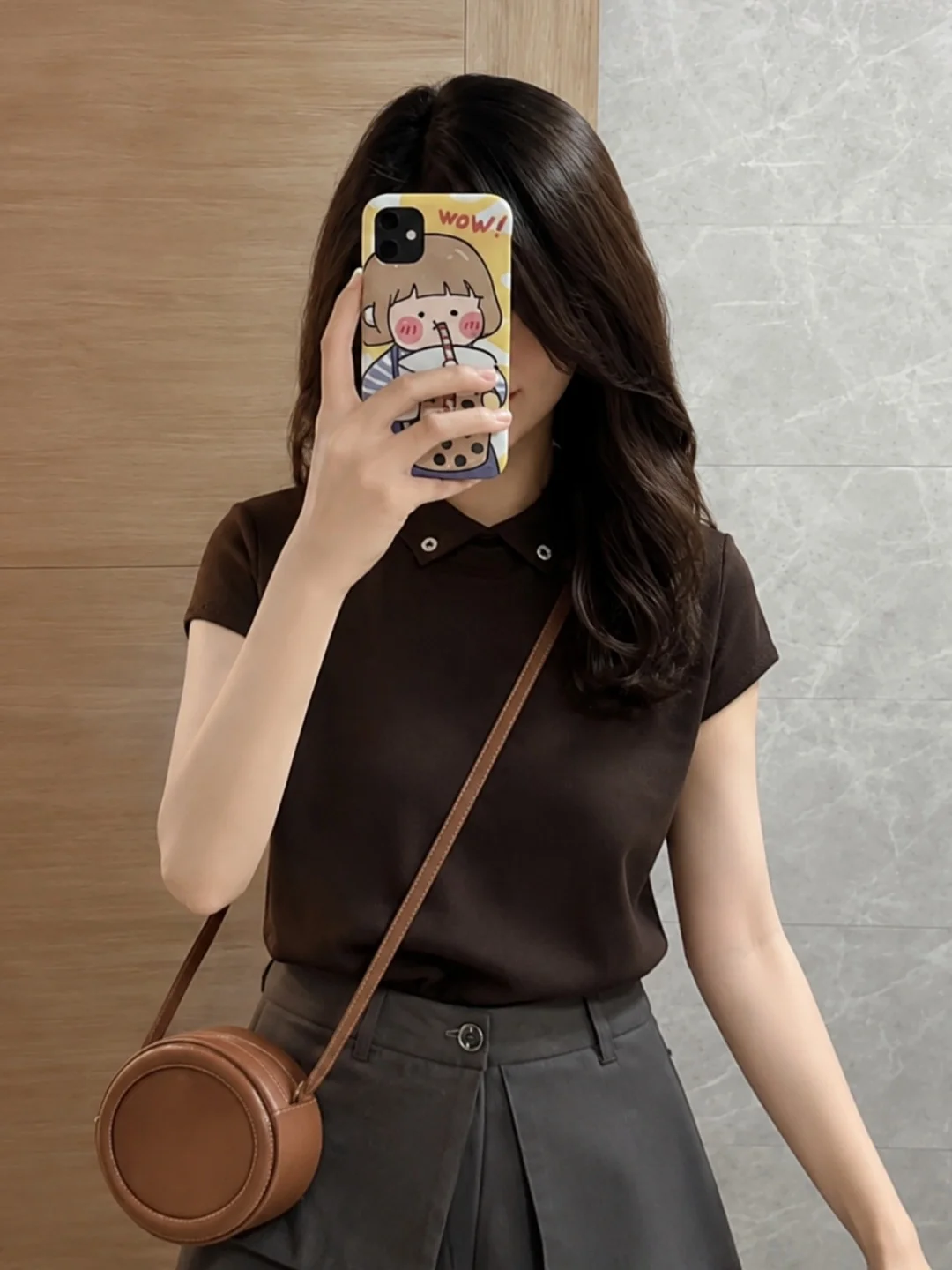 Simple Style Versatile Commute Short Sleeve T-Shirt Unique Exquisite Fashionable Collared Top Women's New Autumn Arrival