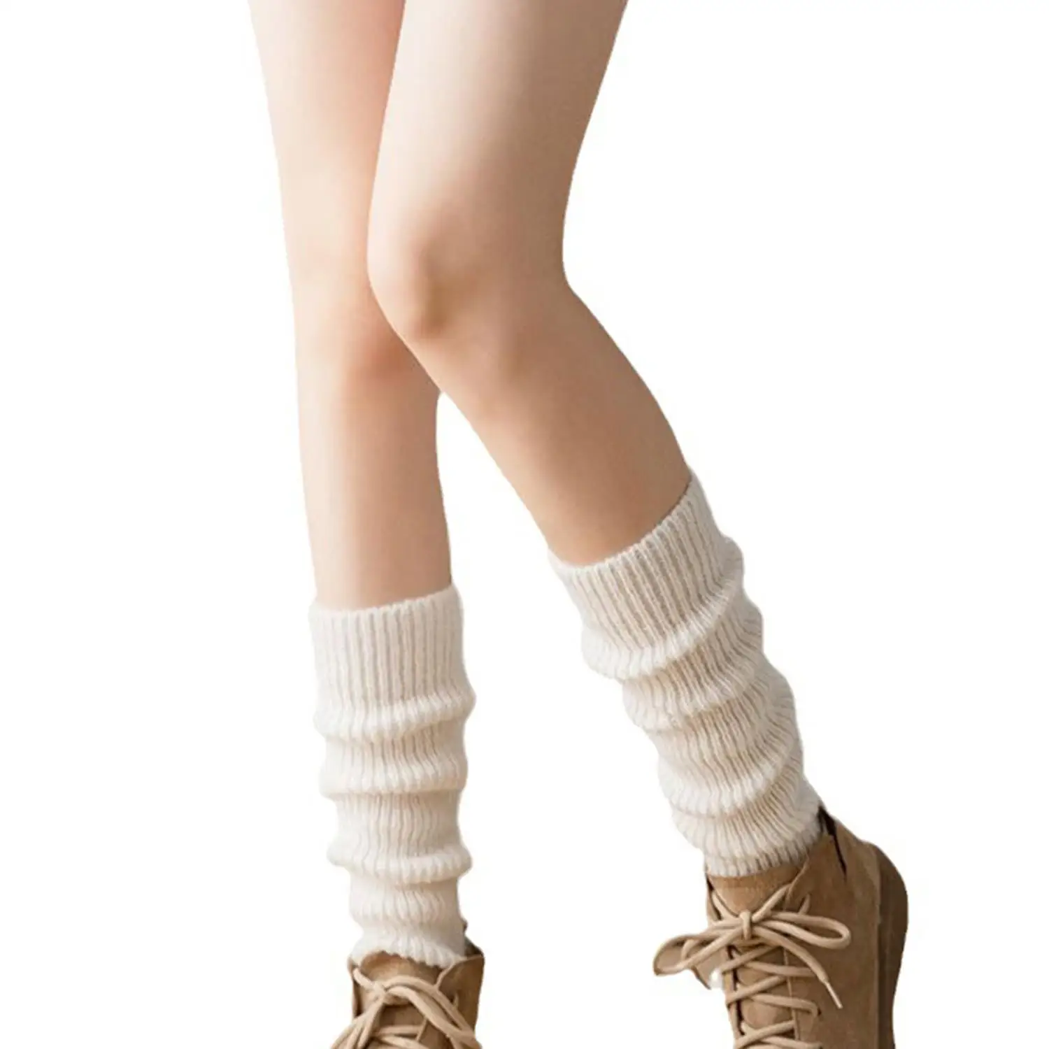 Women Y2K Girls Warm Foot Cover Hollowed Out Foot Heel Comfy Sock Cover For Autumn Winter Knitted Leg Warmer