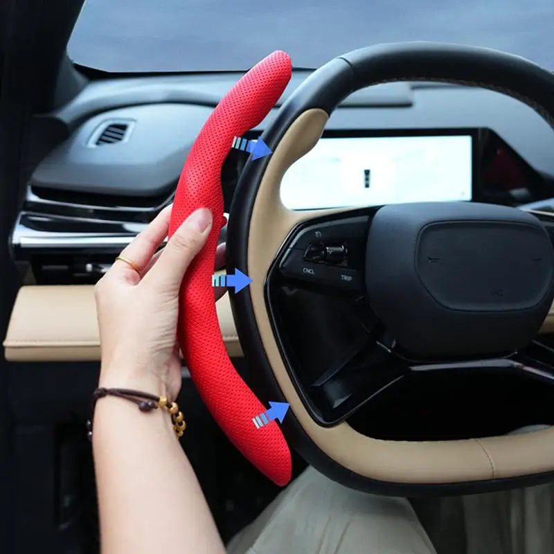 2PCS 38CM Car Steering Wheel Cover Carbon Fiber Silicone Anti Skid Booster for Improved Handling and Interior Style
