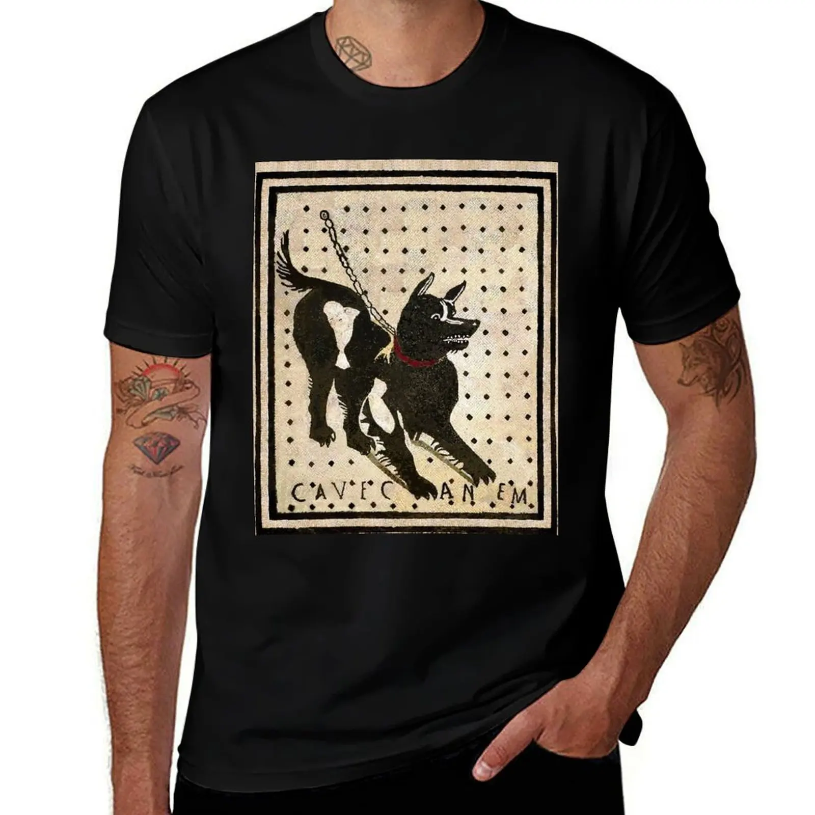 

Beware of dog ( Pompeii dog mosaic ) T-Shirt Casual Daily Graphic Tee