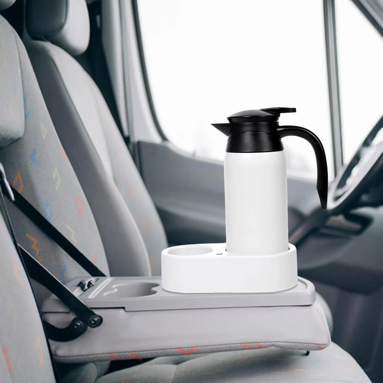 Car Kettle 800ml Large Capacity Electric Water Heater 12V 24V 304 Stainless Steel Sealed Lid for Vehicle Truck Travel