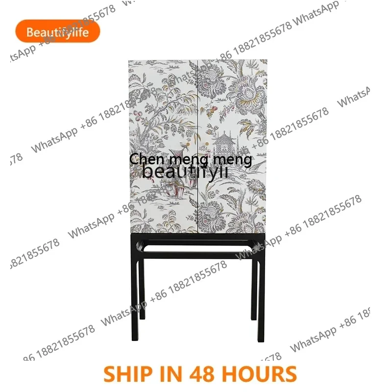 

French Multi-Purpose Black and White Clothes Closet Entrance Cabinet StorageFH H