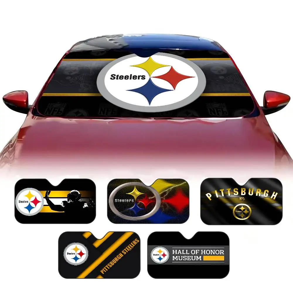 

PittsburghS SteelerS Sunshade Windscreen Fold-up Car Front Windshield 70x130cm Car Window Windscreen Cover Heat Reflector