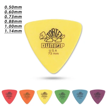 Dunlop     Pick. 431R Tortex Triangle frosted acoustic/electric guitar pick. Thickness: 0.50/0.60/0.73/0.88/1.00/1.14mm.