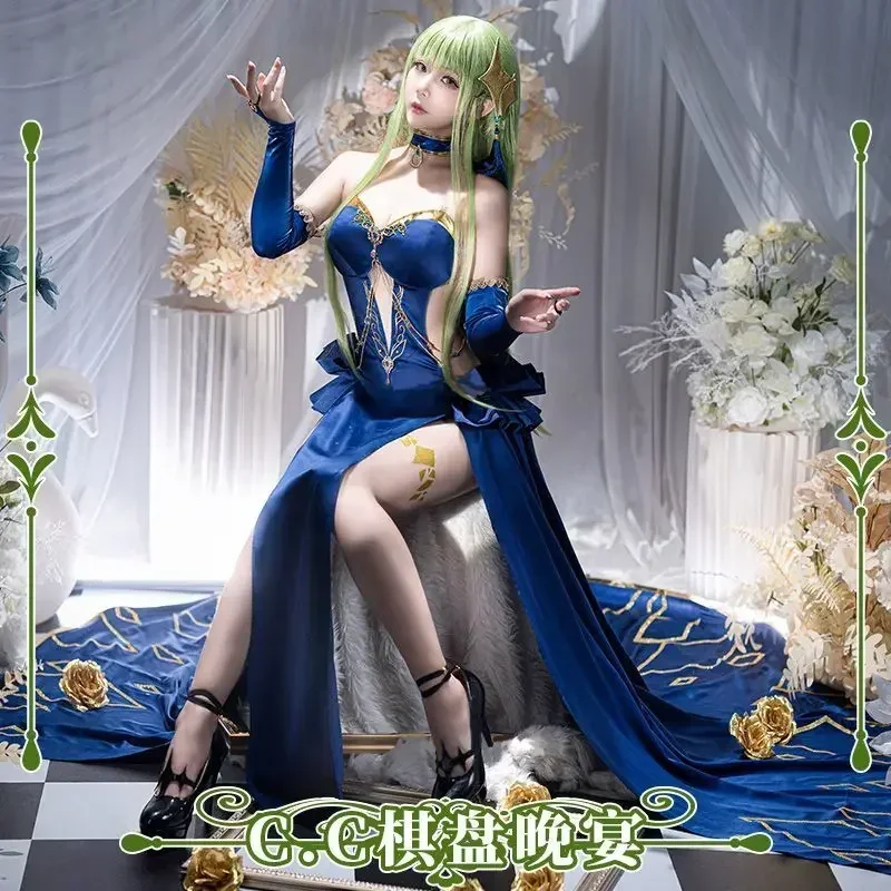 CC Evening Gown Set CODE GEASS Lelouch of The Rebellion Halloween Christmas Costumes for Adults Deguisement for Carnaval